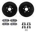 Dynamic Friction Co 8512-76165, Rotors-Drilled and Slotted-Black w/ 5000 Advanced Brake Pads incl. Hardware, Zinc Coated 8512-76165